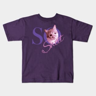 So sweet with a cat Kids T-Shirt